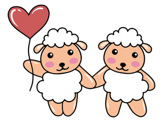 Cute Sheep Cartoon Animal Illustration