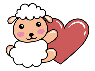 Sheep Cute Animal Drawing Illustration