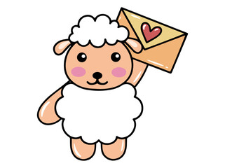 Sheep Cute Animal Cartoon Illustration