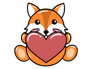 Fox Cartoon Cute Animal Illustration