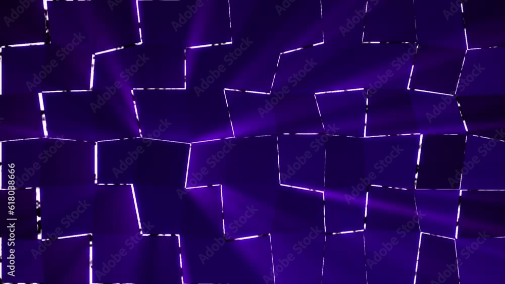 Poster purple color square shape background with glowing light rays background