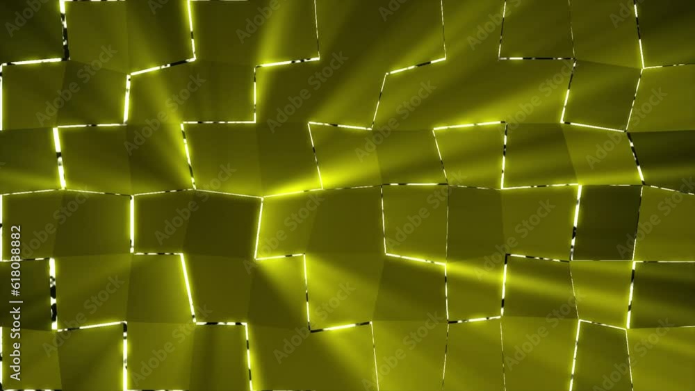 Poster yellow color square shape background with glowing light rays background