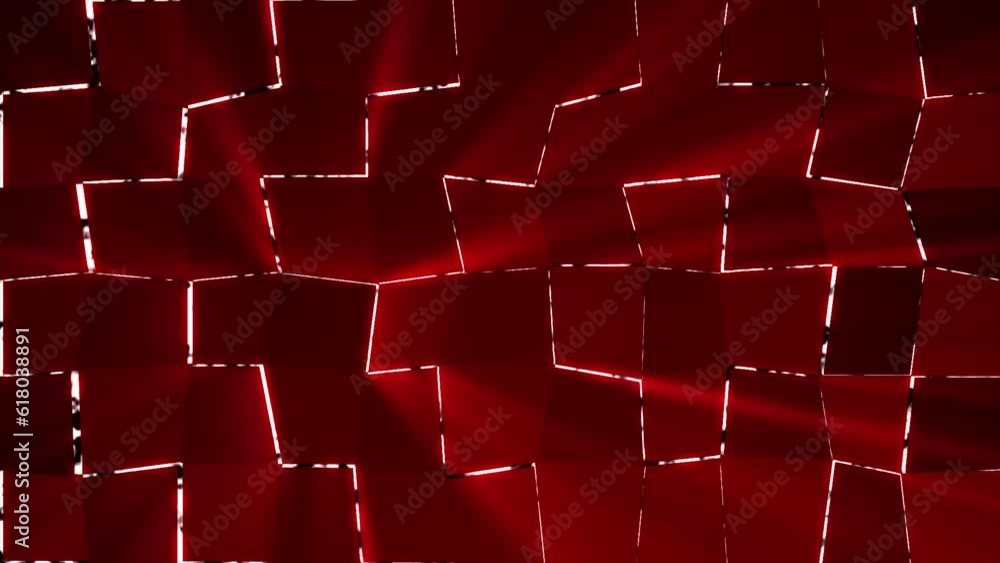 Poster red color square shape background with glowing light rays background
