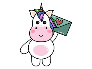 Unicorn Cartoon Cute Animal Illustration