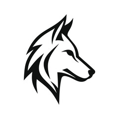 Wolf Wild Head Face. Logo Style on White Background. Vector
