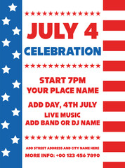 Obraz premium Fourth of July party flyer poster social media post template design