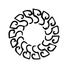 hand drawing symmetry mandala and symmetry flower, complex circle