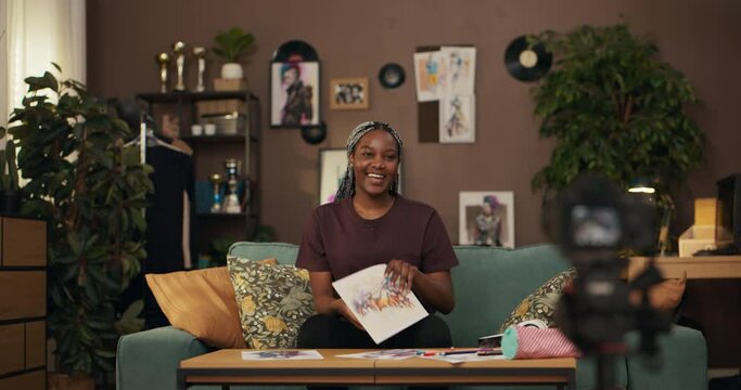 Illustrator woman can work as an illustrator, talking about her illustration projects, sharing tips and tricks for aspiring illustrators, and providing insights into the world of illustration.