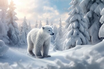 Obraz na płótnie Canvas polar bear on the ice
