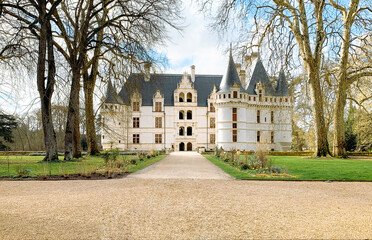 Chateau Azay le Rideau - Loire Valley castles, France. - obrazy, fototapety, plakaty