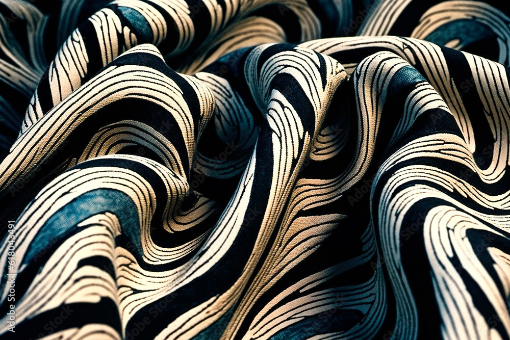 Poster dynamic pattern of a fabric. generative ai