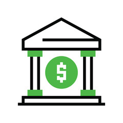 Bank building icon illustration design