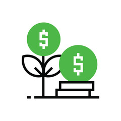 Profit with dollar icon illustration design. Vector design