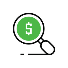 Fototapeta premium Search money icon illustration design. Vector design