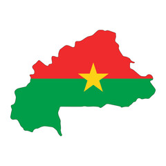 Burkina Faso Flag Map (PNG)