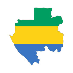 Obraz premium Gabon Flag Map (PNG)