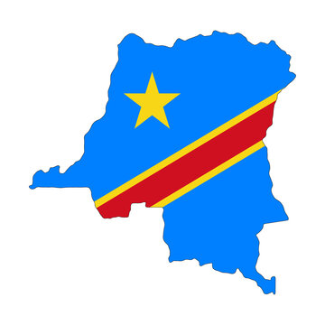 Democratic Republic of the Congo Flag Map (PNG)