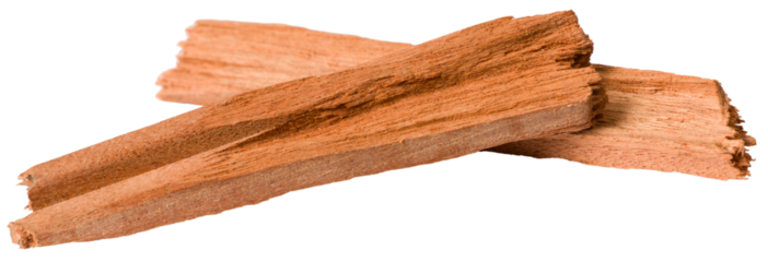 Red sandalwood sticks isolated on white background.