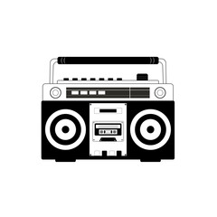 Retro Tape Recorder in Outline Styled