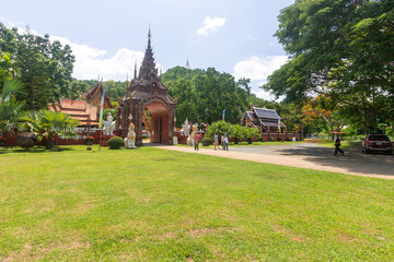 Fototapeta na wymiar Wihan Luang Pho Tunjai. Wat Aranyawat (Ban Pong), Hang Dong, Chiang Mai in Northern Thailand.