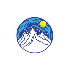 Obraz premium Mountain Logo illustration outdoor adventure . Vector graphic for t shirt and other uses.