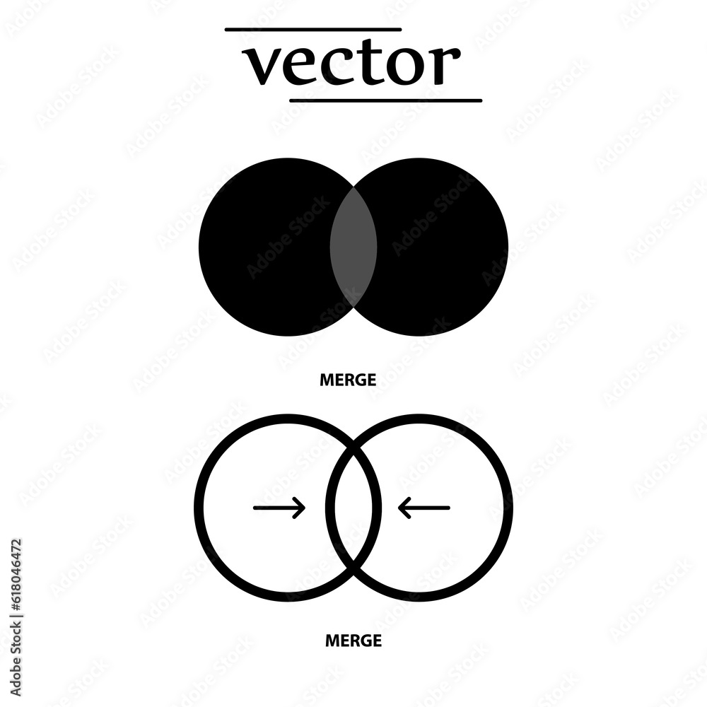 Poster merge icon - vector illustration, merge icon set on white background..eps