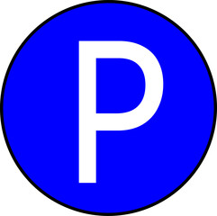 Blue Parking Sign. Isolated vector illustration
