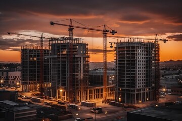 construction site at night. 