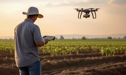 Man flying drone