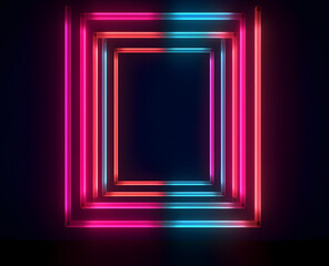 Moderne Cyberspace Grafik Textur kunst galerie, neon, innenausstattung, backstein, plakat und Violett, Cyan, Türkis, Pink, magenta, Rosa Hintergrund.