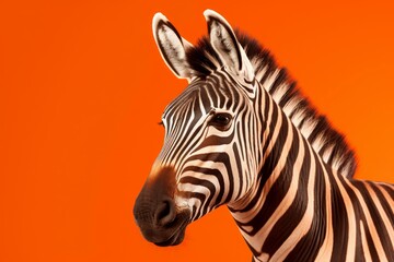Fototapeta na wymiar Zebra animal portrait. Generate Ai