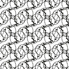 Abstract vector seamless pattern.  Ornament of simple geometric shapes. Illustration in doodle style