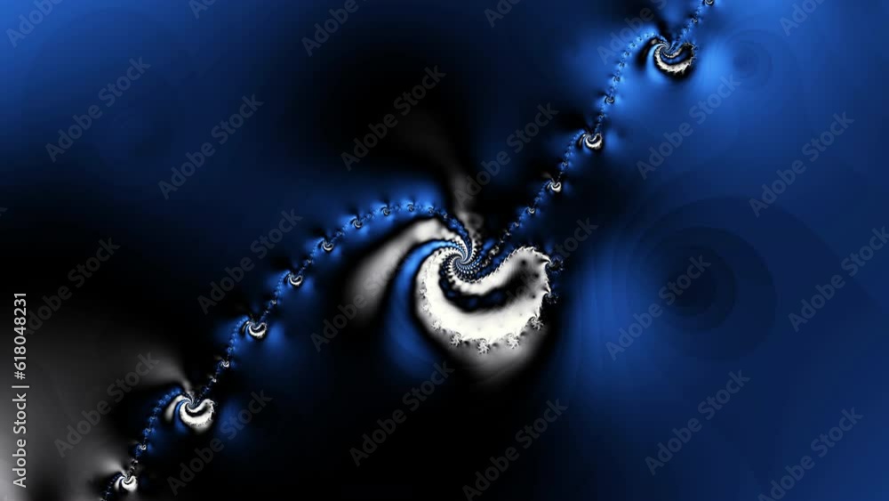 Aufkleber 4k footage. Abstract futuristic fractal shapes. Endless spiral. Fractal background