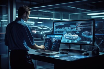 Computer diagnostics of a modern car. Generative AI
