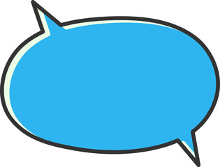 blue blank speech bubble illustration