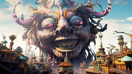 Enigmatic Wonderland: Surreal Characters and Gravity-Defying Delights