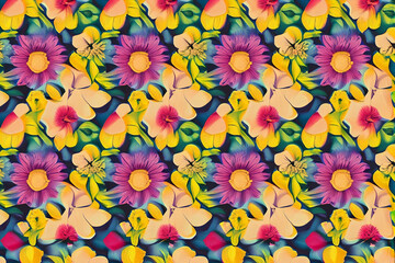 Fototapeta na wymiar pattern flowers background with Generative AI Techonology.