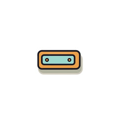 Harmonica Icon on White Background. Vector Illustration.