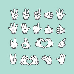 Stylized cartoon hands in a set for your character