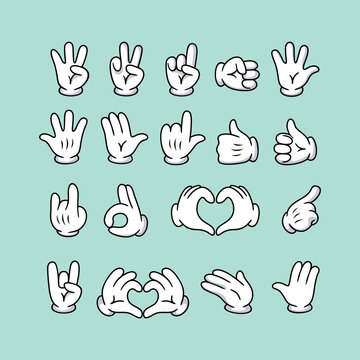 Stylized cartoon hands in a set for your character
