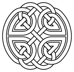 Unendlichkeitsknoten Kontur in Schwarz. Keltisches Symbol.
Symbolisiert die Unendlichkeit des Lebens, die Wiedergeburt der Seele und den manchmal beschwerlichen und verworrenen Weg in dieser Welt.