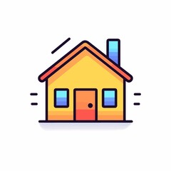 Minimalist House Icon. Linear Vector. White Background.