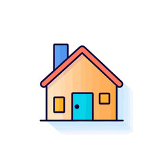 Minimalist House Icon. Linear Vector. White Background.