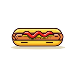Hot Dog Icon. Minimalistic Design.