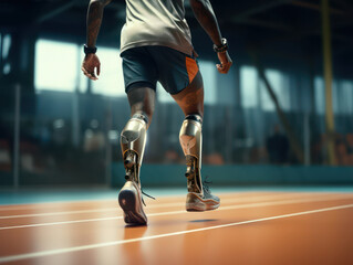 Fototapeta premium Comprehensive Leg Prosthesis - Lower Limb: A Collection of High-Quality Stock Photos Showcasing Hamstring, Hip, and Foot Prosthetics, Endoskeletal and Myoelectric Prostheses, Hydroprostheses, 3D Print