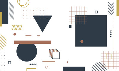 Flat memphis background. Abstract shape.