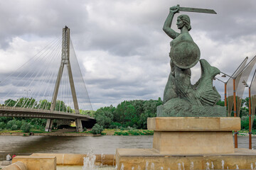 Warsaw and its symbol - the statue of the Mermaid.