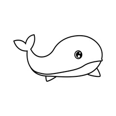 Baby whale icon vector. Whale illustration sign. Sperm whale symbol. Sea life logo.