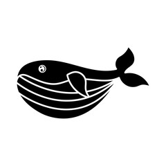 Baby whale icon vector. Whale illustration sign. Sperm whale symbol. Sea life logo.