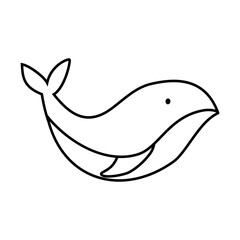 Baby whale icon vector. Whale illustration sign. Sperm whale symbol. Sea life logo.
